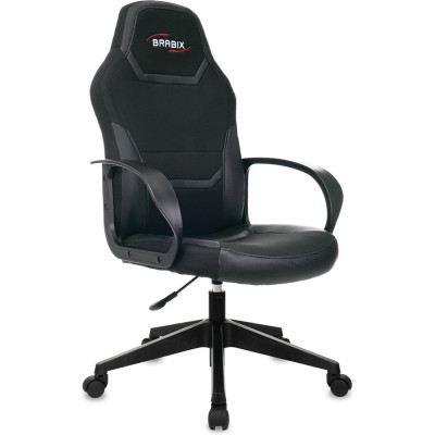 Компьютерное кресло BRABIX Alpha GM-018, ткань/экокожа, черное 532636