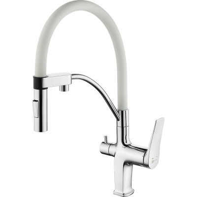 Смеситель для кухни Lemark Comfort с подключением к фильтру с питьевой водой LM3074C-White