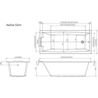 Ванна Marka One "AELITA" 150x75 Slim 01ае1575слим