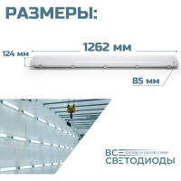 Аварийный светодиодный светильник АЙСБЕРГ ВСЕСВЕТОДИОДЫ 76Вт, 5000K, ОПАЛ, 10000Лм, БАП на 1Час, IP65 vs103m-76-op-5k-li1h