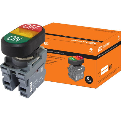 Двойная кнопка TDM ELECTRIC MPD3-11Y LED SQ0747-0052