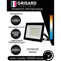 Уличный светодиодный прожектор Grisard Electric сдо 100 черный ip65 6500 k GRE-004-0001