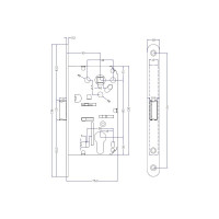 Врезной замок Hafele PZ никель полированный, 50/196/18/85/8 911.23.577