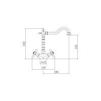 Смеситель для кухни FASHUN шпилька, латунь, бронза A4408-4