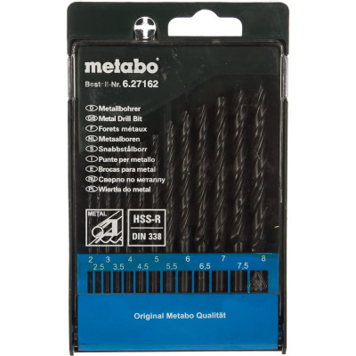 Набор сверл HSS-R по металлу 13 шт. (2-8 мм) Metabo 627162000