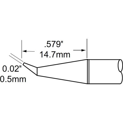 Наконечник (0.5х14.7 мм; конус изогнутый) для MFR-H1 METCAL STP-CNB05
