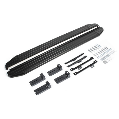 Пороги Rival "Premium-Black" для Volkswagen Tiguan II 2016-, 173 см, 2 шт., алюминий, A173ALB.5802.4