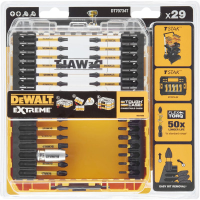 Набор бит и насадок 29 шт FLEXTORQ DEWALT DT70734T-QZ
