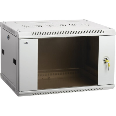 Шкаф ITK LINEA W 6U 600х600 мм дверь стекло RAL 7035 LWR3-06U66-GF