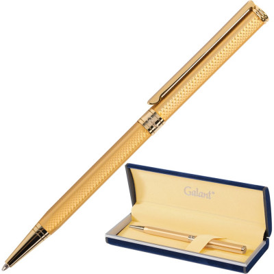 Подарочная шариковая ручка GALANT Stiletto Gold, золотистый корпус, золотистые детали, 0,7мм, синяя, 140527