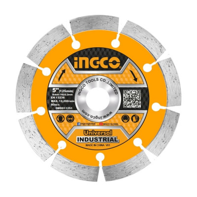 Диск алмазный сегментный INDUSTRIAL (125х10х22 мм) INGCO DMD011251