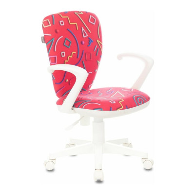 Детское кресло Бюрократ KD-W10AXSN малиновый Sticks 05, крестовина пластик, пластик белый 1623201