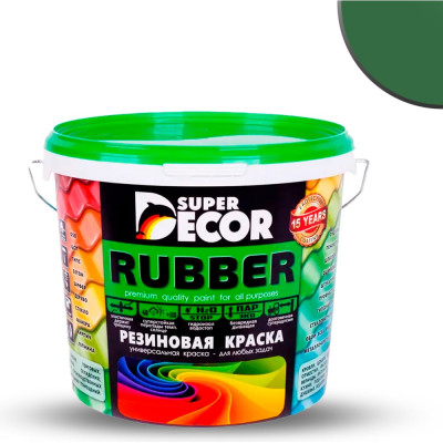 Резиновая краска SUPER DECOR №01 Ондулин зеленый, 6 кг 4630024700158