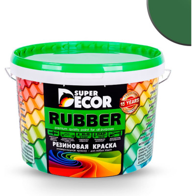 Резиновая краска SUPER DECOR №01 Ондулин зеленый, 12 кг 4630024700172