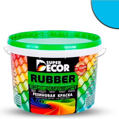 Резиновая краска SUPER DECOR №17 Небесный, 12 кг 4630024701452