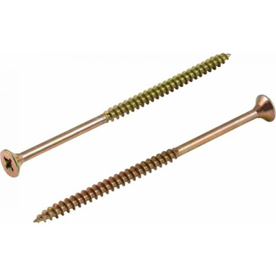 Универсальный саморез КВАДРА 6x100 желтый, потайная голова, цинк, кop. 20 шт. 604100000320