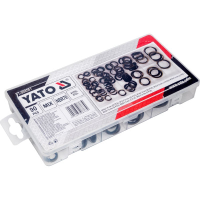 Набор металлорезиновых шайб 90 шт, пластиковый кейс YATO YT-068581