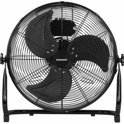 Напольный вентилятор повышенной мощности SONNEN Fe-45a, d=45 см, 120 Вт, 3 скорости, черный, 455734