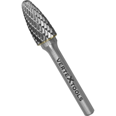 Бор-фреза по металлу твердосплавная, параболическая, тип F, 12 мм vertextools 3644-12