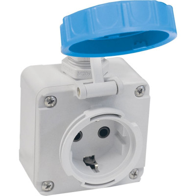 Кабельная настенная розетка TP Electric синий 16a/240в/2p+e/ip68 3101-380-0900