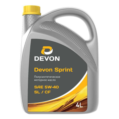 Моторное масло Devon Девон SPRINT SAE 5W-40, API SL/CF, канистра 4 л 338661621