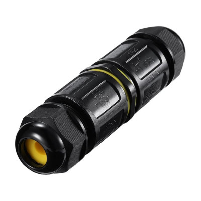 5-контактный соединитель-коннектор STEKKER ld546 с рычажной клеммой, с пружинным контактом, IP68, черный , 49234