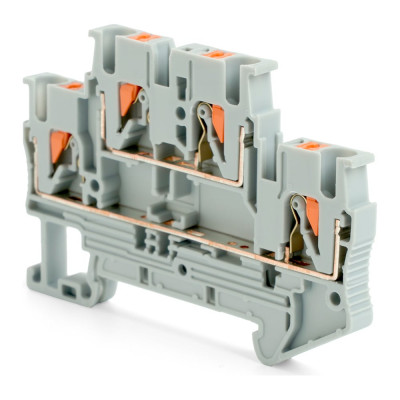 Пружинный 4-проводной проходной зажим STEKKER ЗНИ - 2,5 ,jxb pt 2,5, серый ld575-1-25, 49247