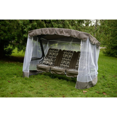 Садовые качели OLSA 3-х местные Палермо Премиум ткань каркас серый, серый рисунок ромб 2 упаковки с1496