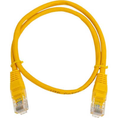 Патч-корд кабель Filum u/utp 5e кат, 0,5м 26awg(7x0,16 мм), чистая медь, pvc, жёлтый FL-U5-C-0,5M-Y