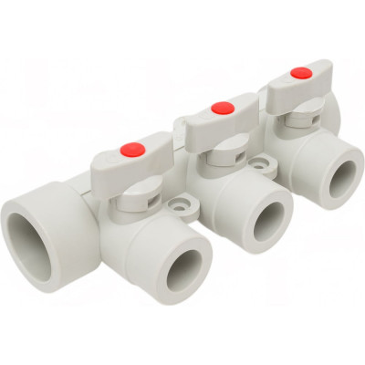 Коллектор с шаровыми кранами LAMMIN ppr 32x3 25/1 серый Lm31081003032G