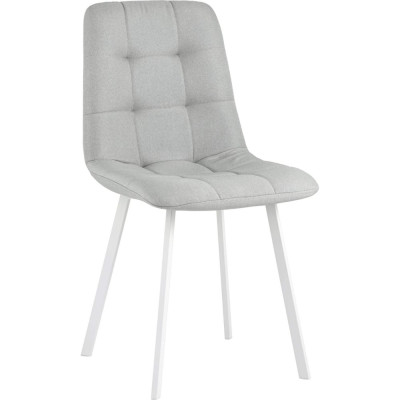 Обеденный стул для кухни Стул Груп chilly рогожка, светло-серый, белые ножки OS-2011 1009-34 wl