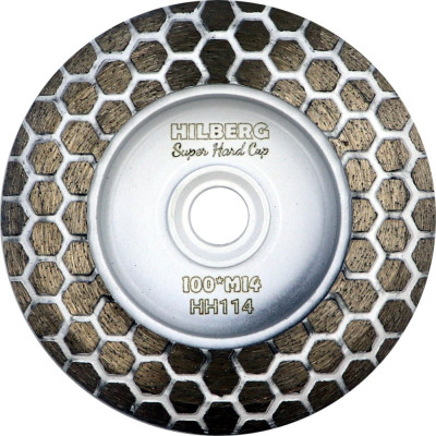 Чашка алмазная по керамике и керамограниту Hilberg 100 мм m14 Super Hard Cup HH114