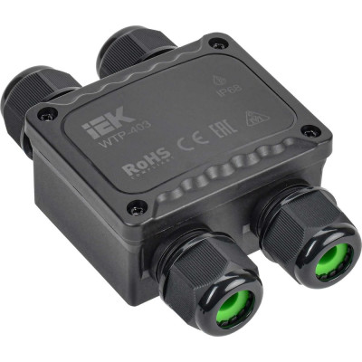Распределительная герметичная коробка IEK wtp-403 4 ввода ip68 UWB10-H-450-41-04-68