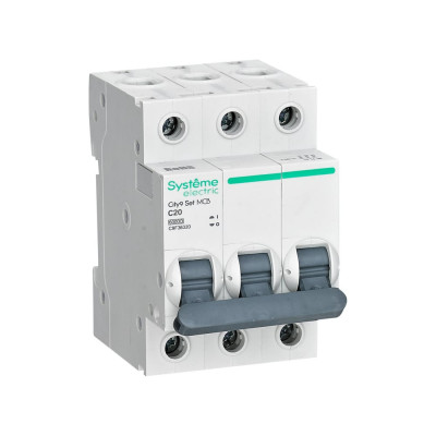 Автоматический выключатель (ав) Systeme Electric City9 set с 20а 3p 6ka 400в C9F36320