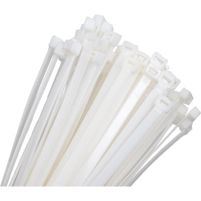 Нейлоновые стяжки Fortisflex КСС 9x400 мм, белый, 100 шт. 89898