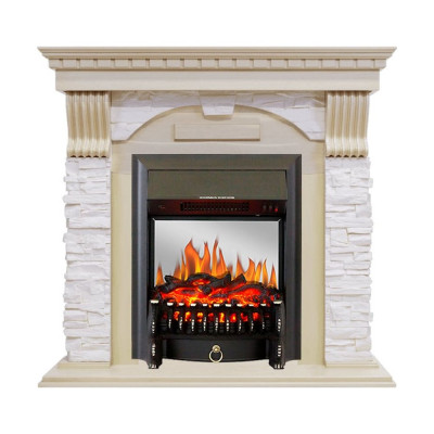Каминокомплект Royal Flame Dublin арочный сланец крем.(слоновая кость) портал и очаг fobos fxm black 64948586