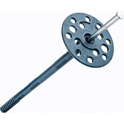 Дюбель для изоляционных материалов НОВПЛАСТ ИЗМ 10х160 мм, с металлическим гвоздем, 500 шт. БП000000653