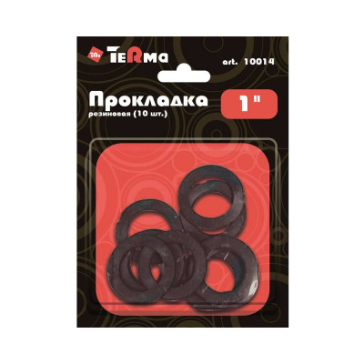 Прокладка Terma 1", резина, для подводки воды, 10 шт, в блистере 10014 28056
