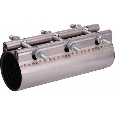 Хомут ремонтный (свертная муфта) АТКА нержавеющая сталь, L=300 мм, Ду150 (150-160), 3 шпильки 1001010232