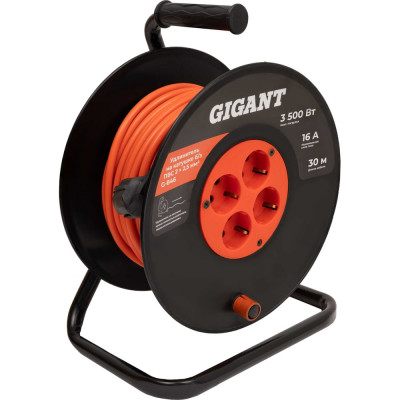 Удлинитель на катушке Gigant б/з ПВС 2x2.5 30м IP20 G-846