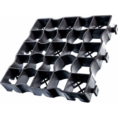 Газонная решетка KIMRIK С50, 33x33x5 см, в 1м2/9 модулей, черная KG001376