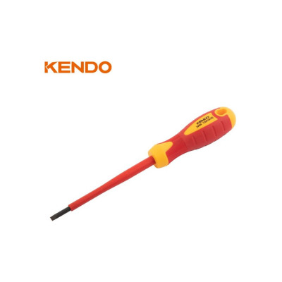 Отвертка диэлектрическая шлицевая KENDO VDE SL5.5x125 мм, 1000 В 20405