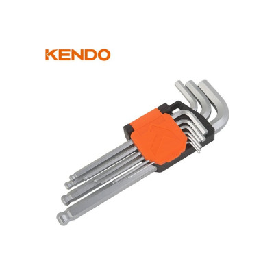 Набор удлиненных имбусовых ключей с шаром KENDO 9 шт. 20737