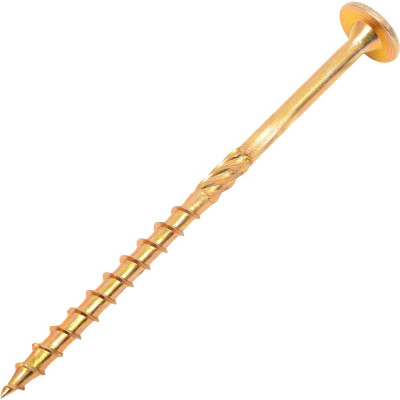 Конструкционный саморез Gigant желтый цинк 6x100 тарельчатый TORX острый 100 шт 123827