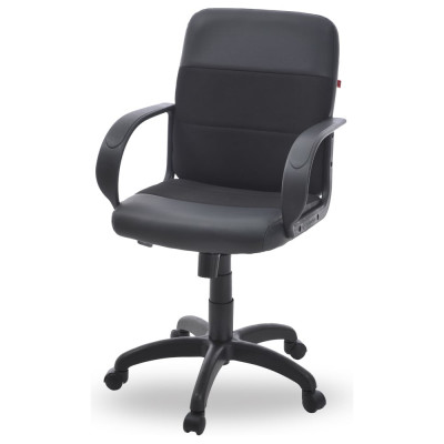 Кресло Фабрикант Чери В Кожа иск DO №350 черный Ткань Мебельная ТК-1 черный ТГ PL 600 PL ролик ст 4610018464945