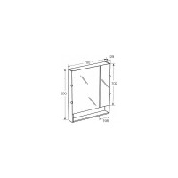 Зеркальный шкаф Roca Gap 70см, фиолетовый ПВХ ZRU9302752 00000040826