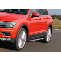 Пороги "Bmw-Style круг" Rival для Volkswagen Tiguan II 2016-2020 2020-н.в., 173 см, 2 шт., алюминий, D173AL.5802.4
