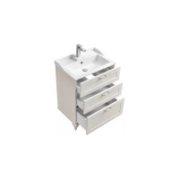 Тумба-умывальник AQUATON Леон 65 Н Дуб белый Раковина Фабиа 650 00031454 1A194601LBPS0