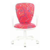 Детское кресло Бюрократ KD-W10AXSN малиновый Sticks 05, крестовина пластик, пластик белый 1623201