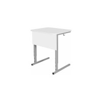 Стол-парта ДЭМИ 1-местный регулируемый Сут.54, 600x500x520-640 мм, рост 2-4, серый каркас, ЛДСП белая 532709